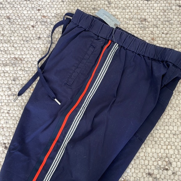 Anthropologie casual pants navy with stripe - Picture 3 of 4